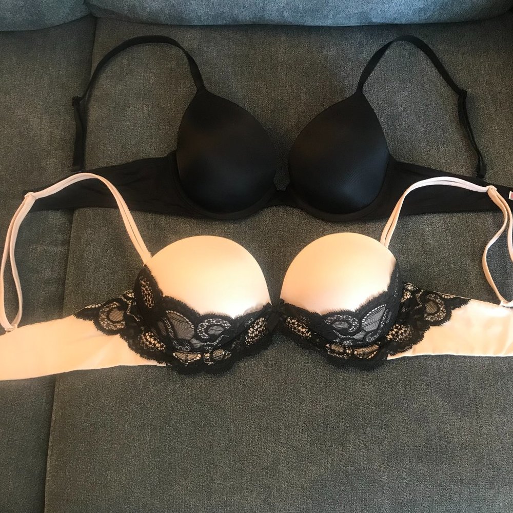 Two Victoria's Secret Pushup Bras, 32B